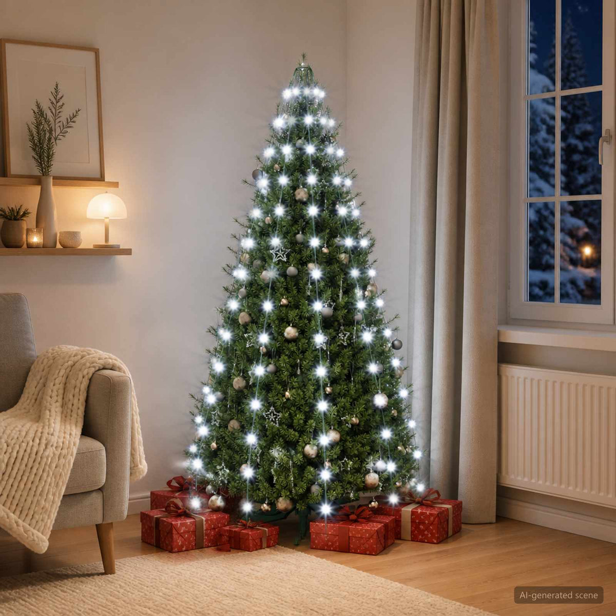 Kerstlampjes 150 LED's Koel wit 150 cm is nu te koop bij PeponiXL, paradijselijk wonen!