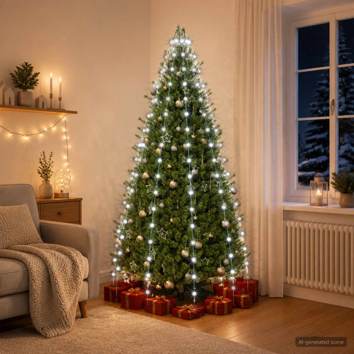 Kerstlampjes 180 LED's Koel wit 180 cm is nu te koop bij PeponiXL, paradijselijk wonen!