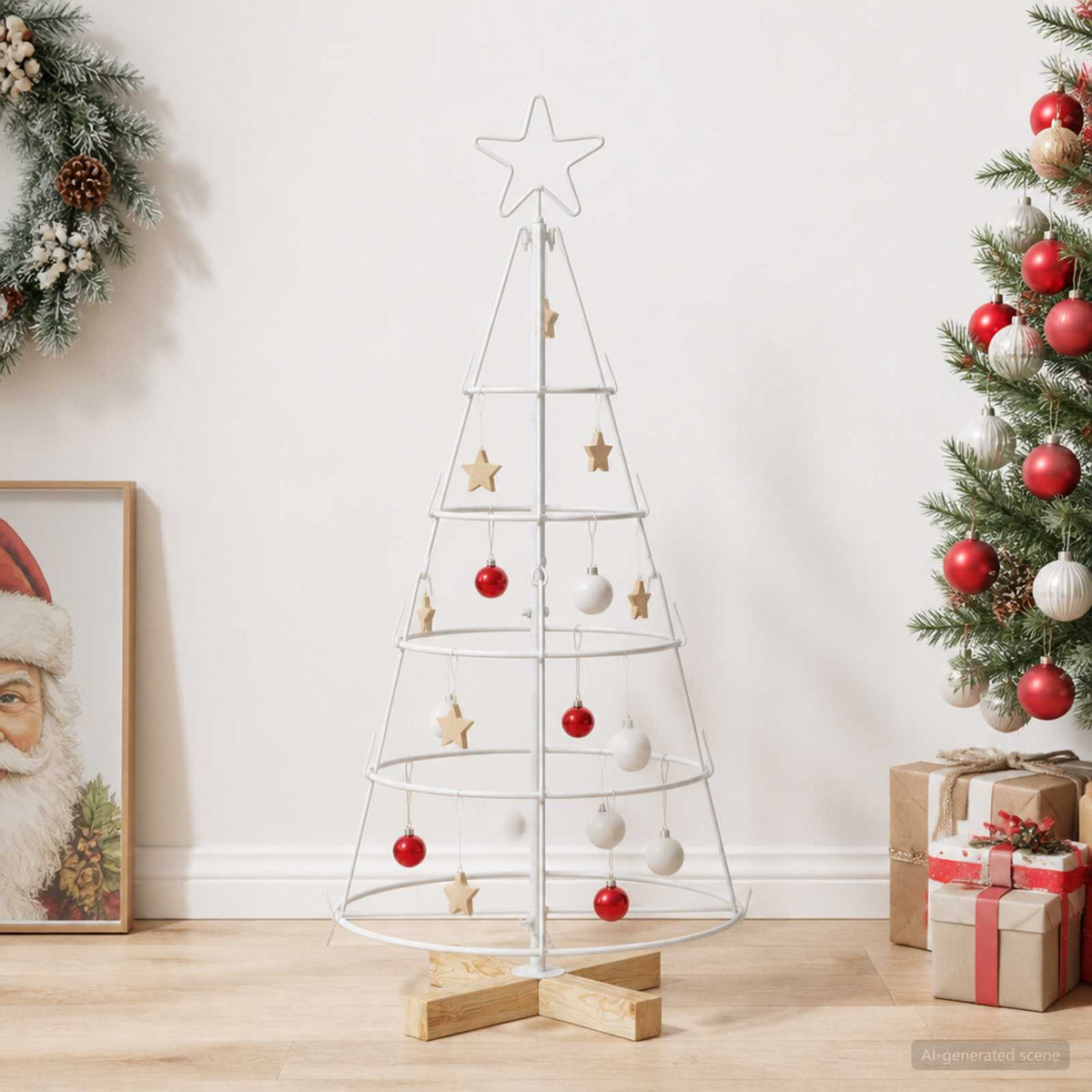 Metalen kerstboom met standaard KUOPIO 90 cm Staal Wit is nu te koop bij PeponiXL, paradijselijk wonen!