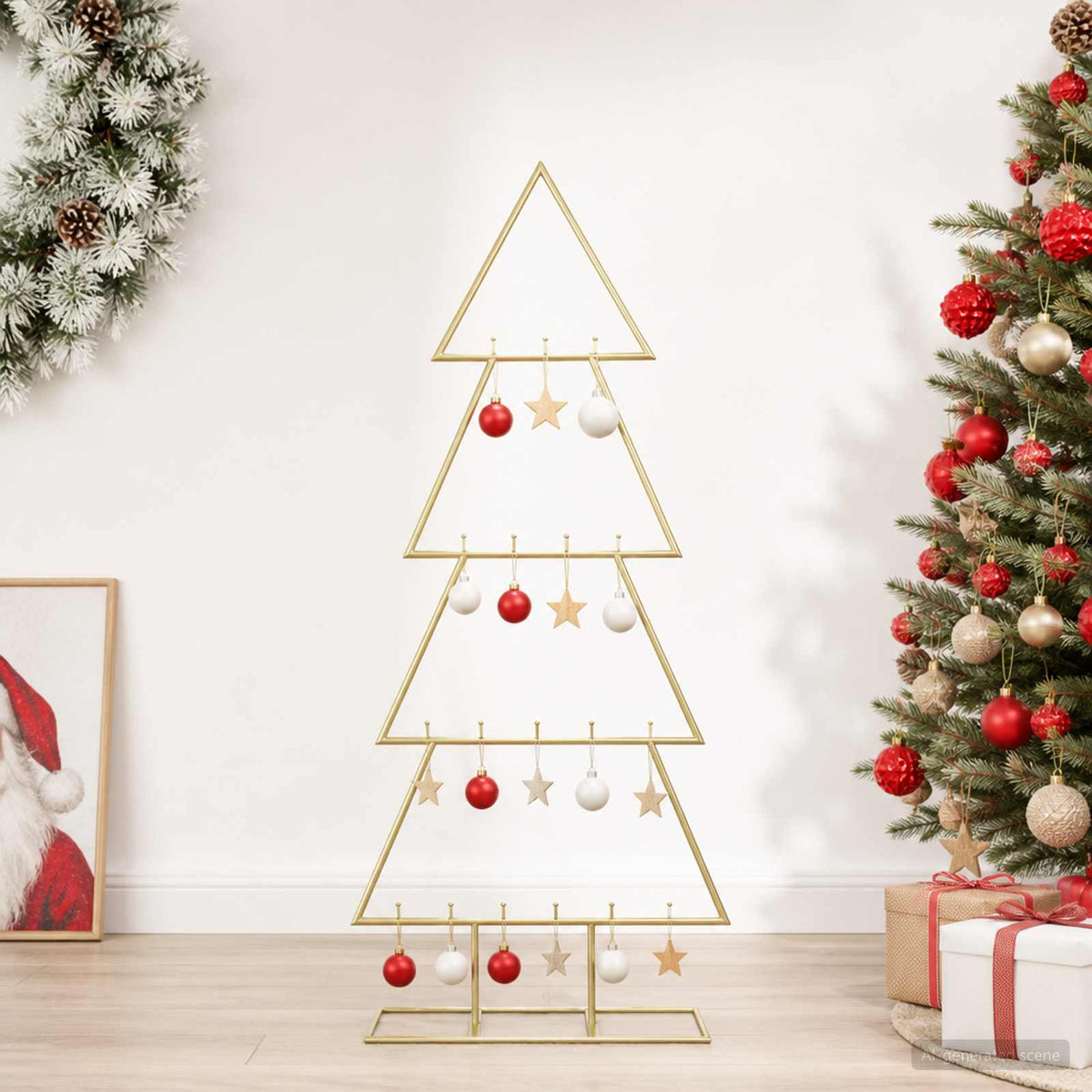 Metalen kerstboom met standaard KUOPIO 90 cm Staal Goud is nu te koop bij PeponiXL, paradijselijk wonen!