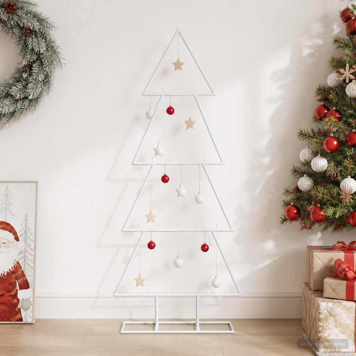 vidaXL Metalen kerstboom met standaard KUOPIO 90 cm Staal Wit