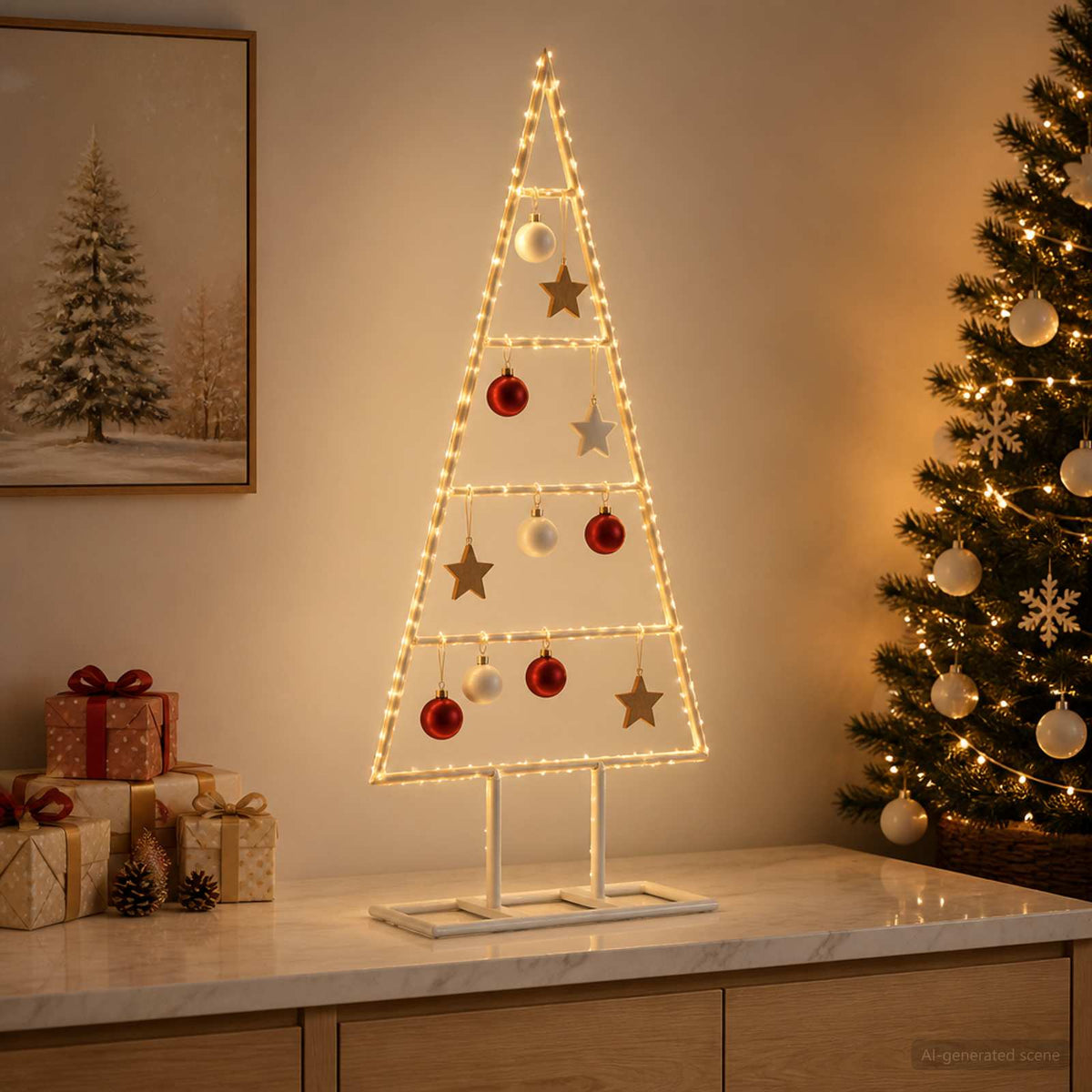 vidaXL Metalen kerstboom KUOPIO 60 cm Poedergecoat staal Wit
