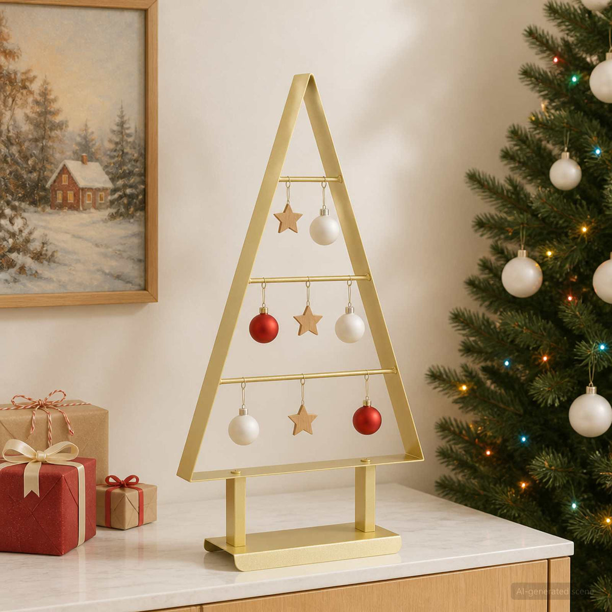 Metalen kerstboom KUOPIO 60 cm Staal Goud is nu te koop bij PeponiXL, paradijselijk wonen!
