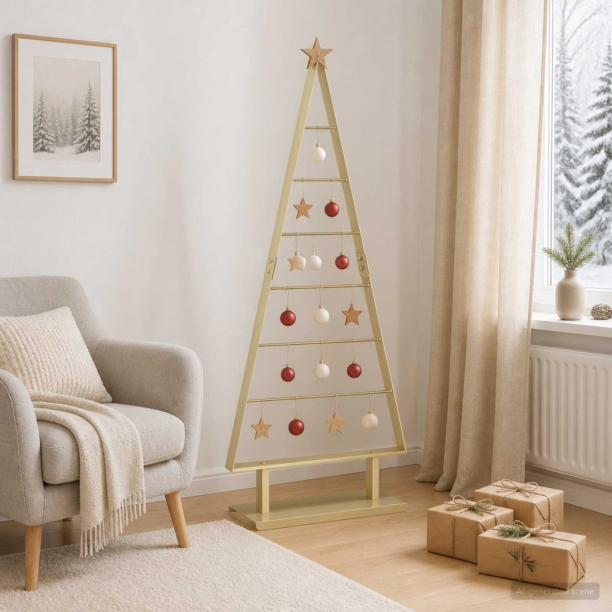 Metalen kerstboom KUOPIO 125 cm Staal Goud is nu te koop bij PeponiXL, paradijselijk wonen!