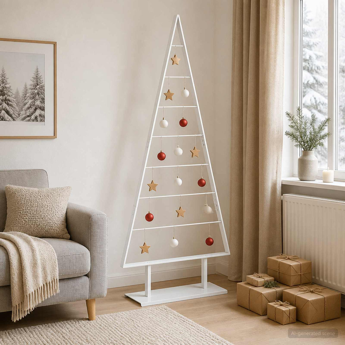 Metalen kerstboom KUOPIO 180 cm Staal Wit is nu te koop bij PeponiXL, paradijselijk wonen!