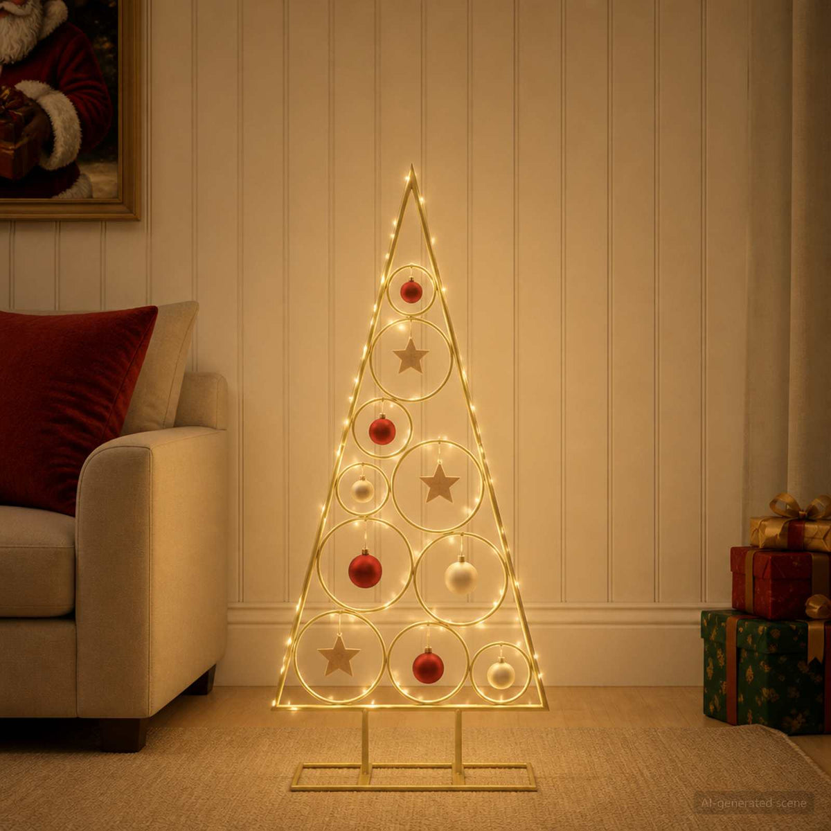 Metalen kerstboom KUOPIO 90 cm Staal Goud is nu te koop bij PeponiXL, paradijselijk wonen!