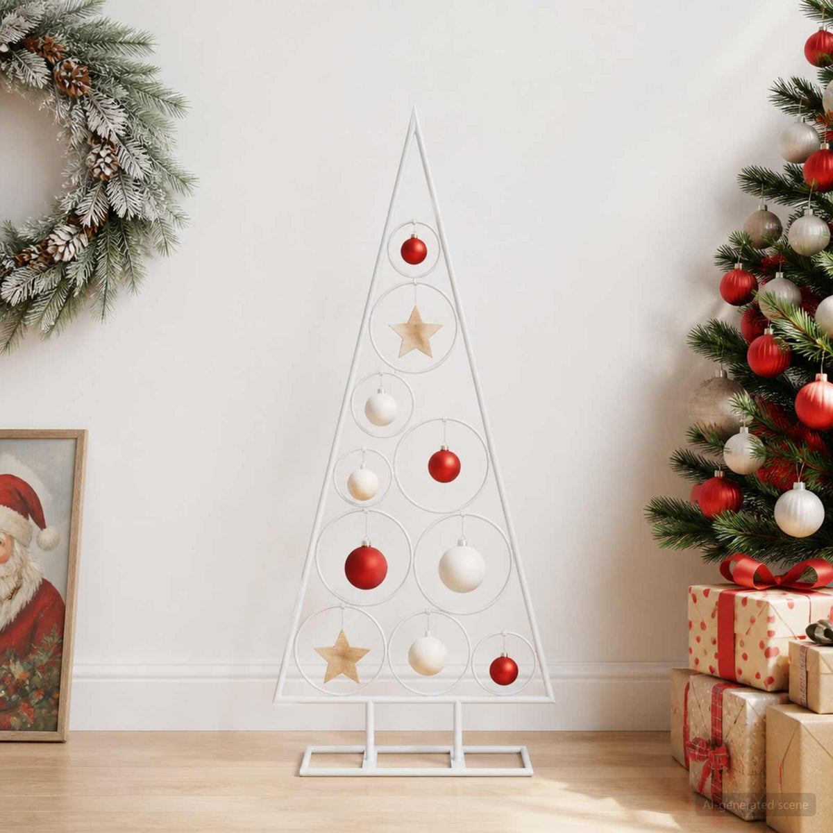 Metalen kerstboom KUOPIO 90 cm Staal Wit is nu te koop bij PeponiXL, paradijselijk wonen!