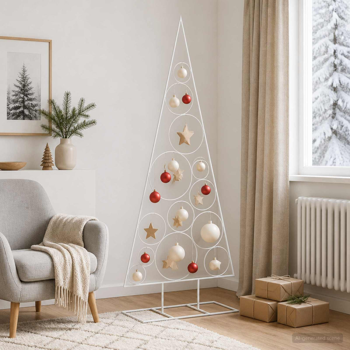 Metalen kerstboom KUOPIO 150 cm Staal Wit is nu te koop bij PeponiXL, paradijselijk wonen!