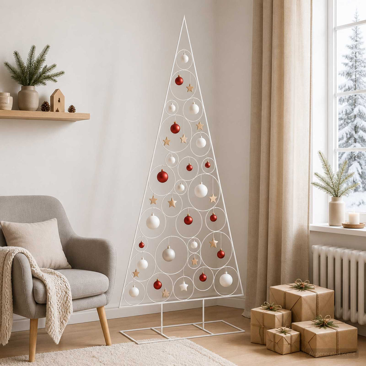 vidaXL Metalen kerstboom KUOPIO 210 cm Staal Wit