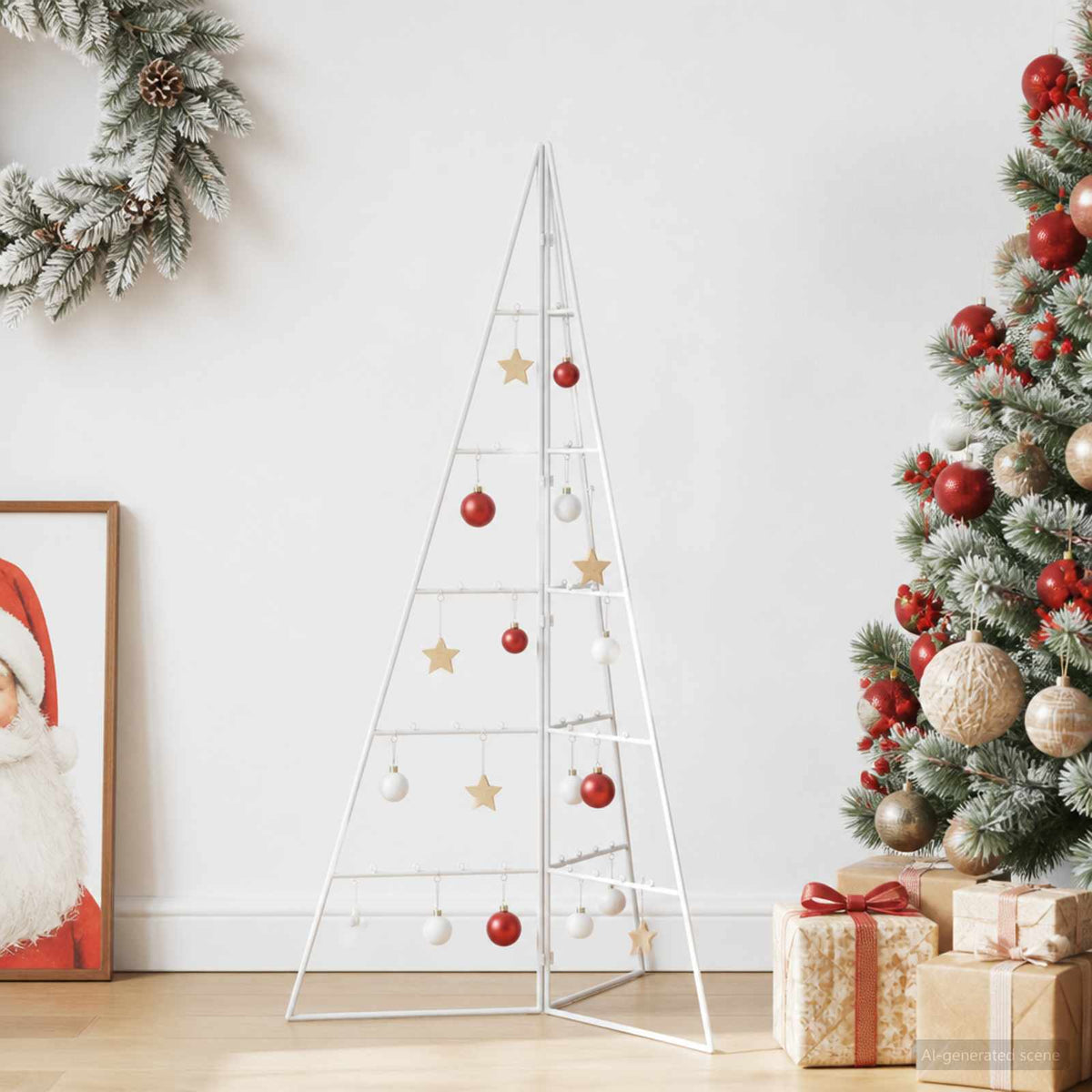 Metalen kerstboom KUOPIO 100 cm Staal Wit is nu te koop bij PeponiXL, paradijselijk wonen!