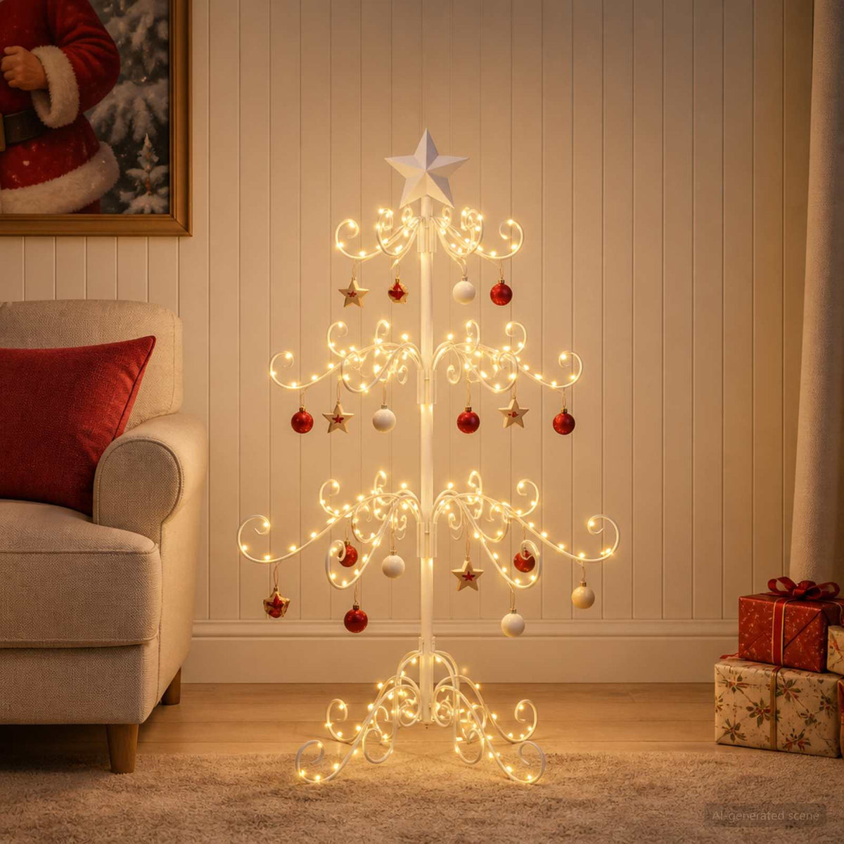 Metalen kerstboom KUOPIO 90 cm Staal Wit is nu te koop bij PeponiXL, paradijselijk wonen!