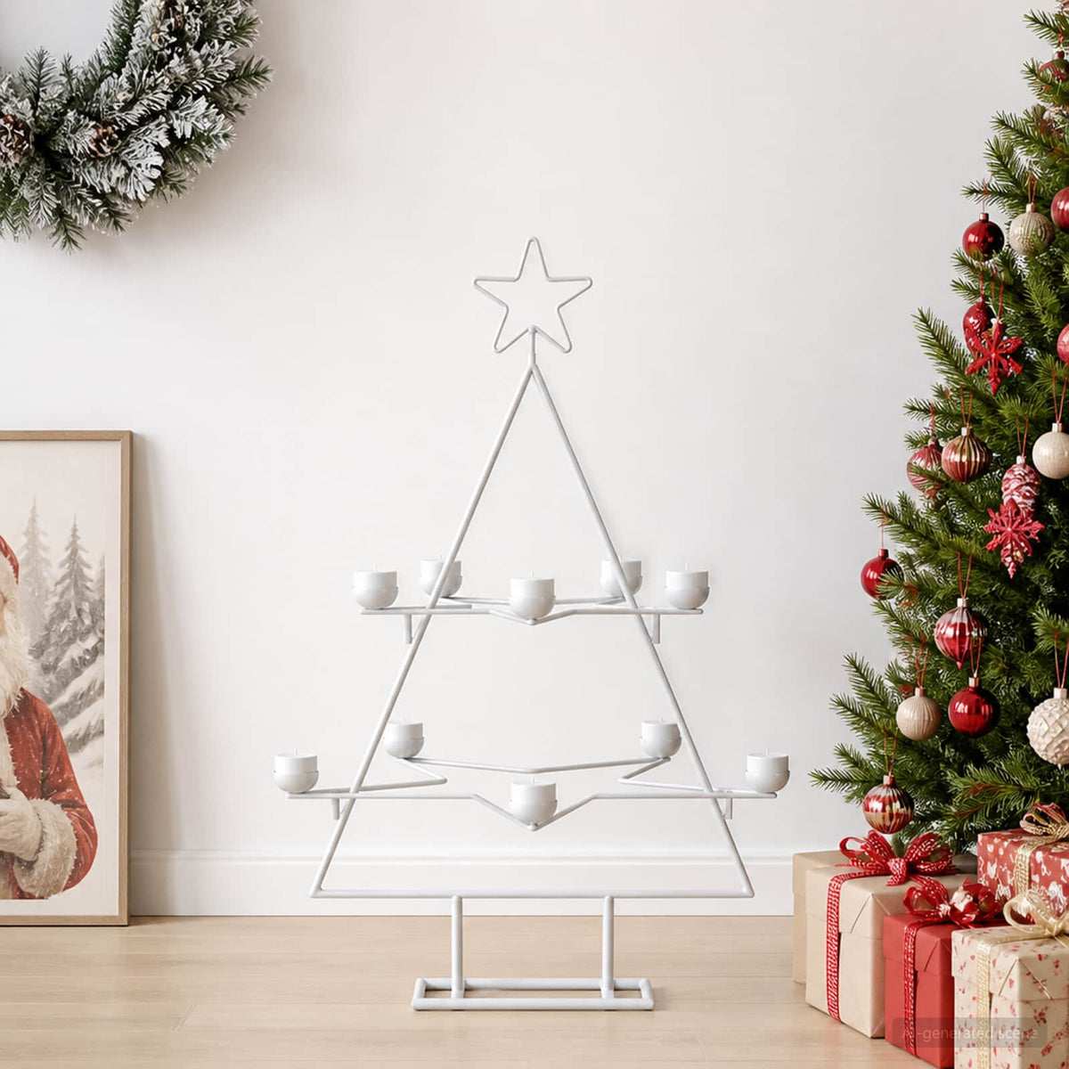 Metalen kerstboom met houder KUOPIO 75 cm Staal Wit is nu te koop bij PeponiXL, paradijselijk wonen!