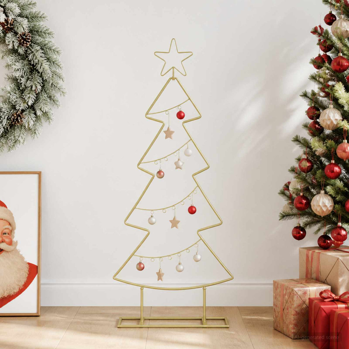 Metalen kerstboom met standaard KUOPIO 90 cm Staal Goud is nu te koop bij PeponiXL, paradijselijk wonen!