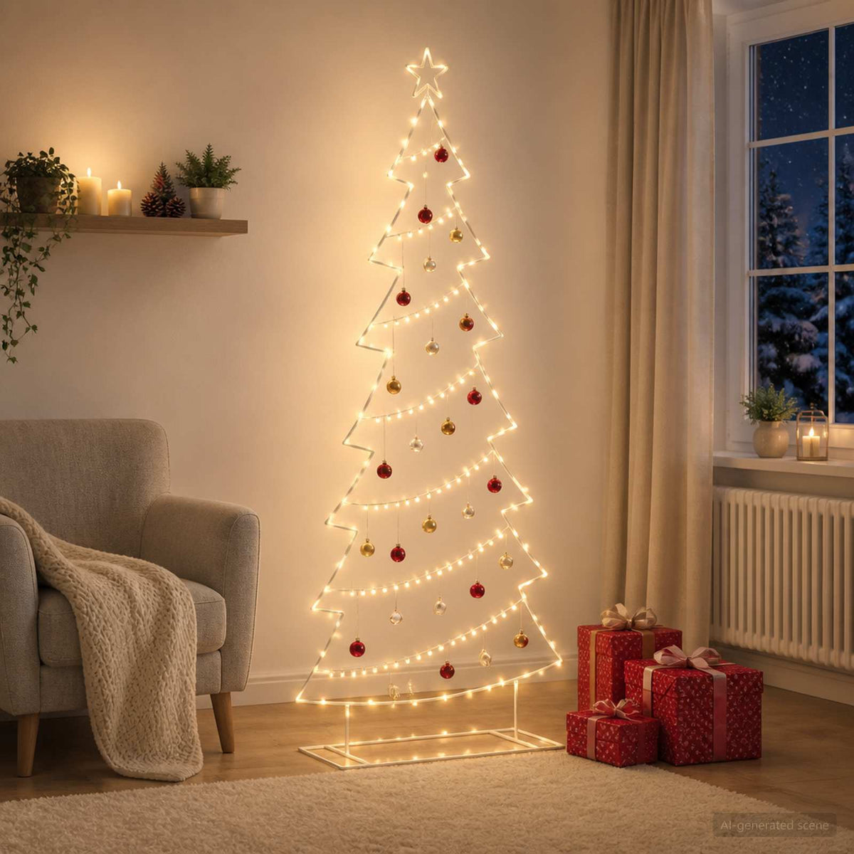 Metalen kerstboom met standaard KUOPIO 210 cm Staal Wit is nu te koop bij PeponiXL, paradijselijk wonen!