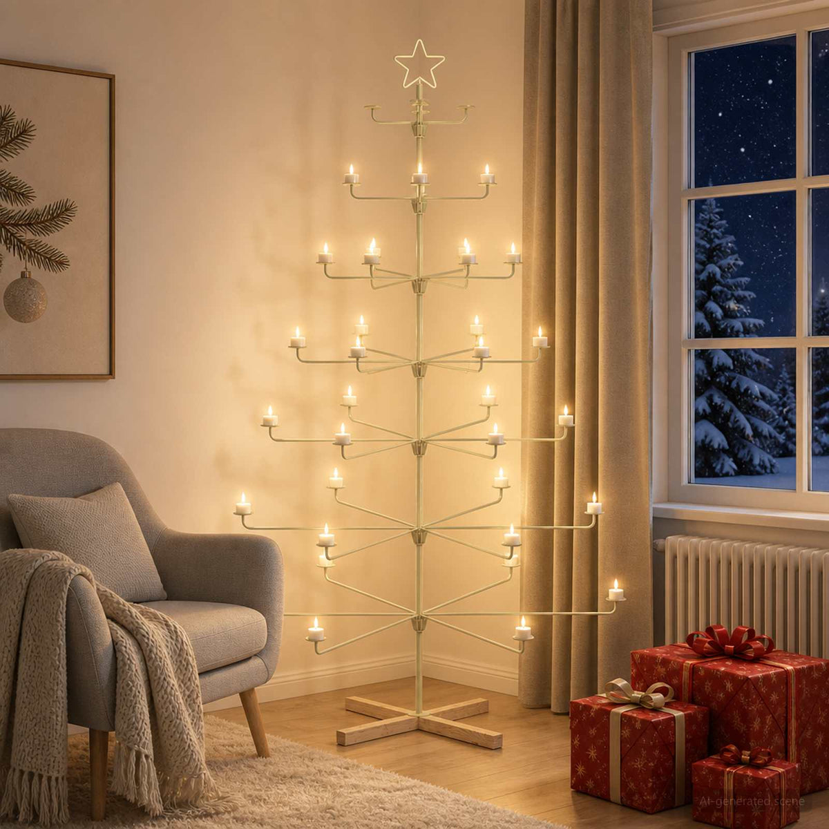 Metalen kerstboom met houder KUOPIO 180 cm Staal Goud is nu te koop bij PeponiXL, paradijselijk wonen!