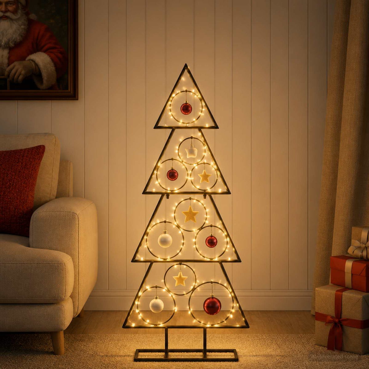 Metalen kerstboom met standaard KUOPIO 90 cm Staal Zwart is nu te koop bij PeponiXL, paradijselijk wonen!