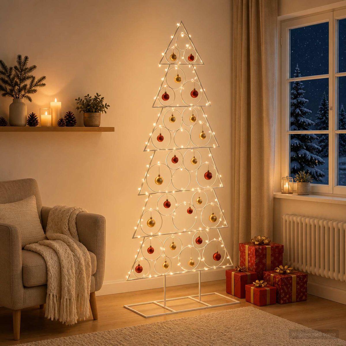 Metalen kerstboom met standaard KUOPIO 180 cm Staal Wit is nu te koop bij PeponiXL, paradijselijk wonen!