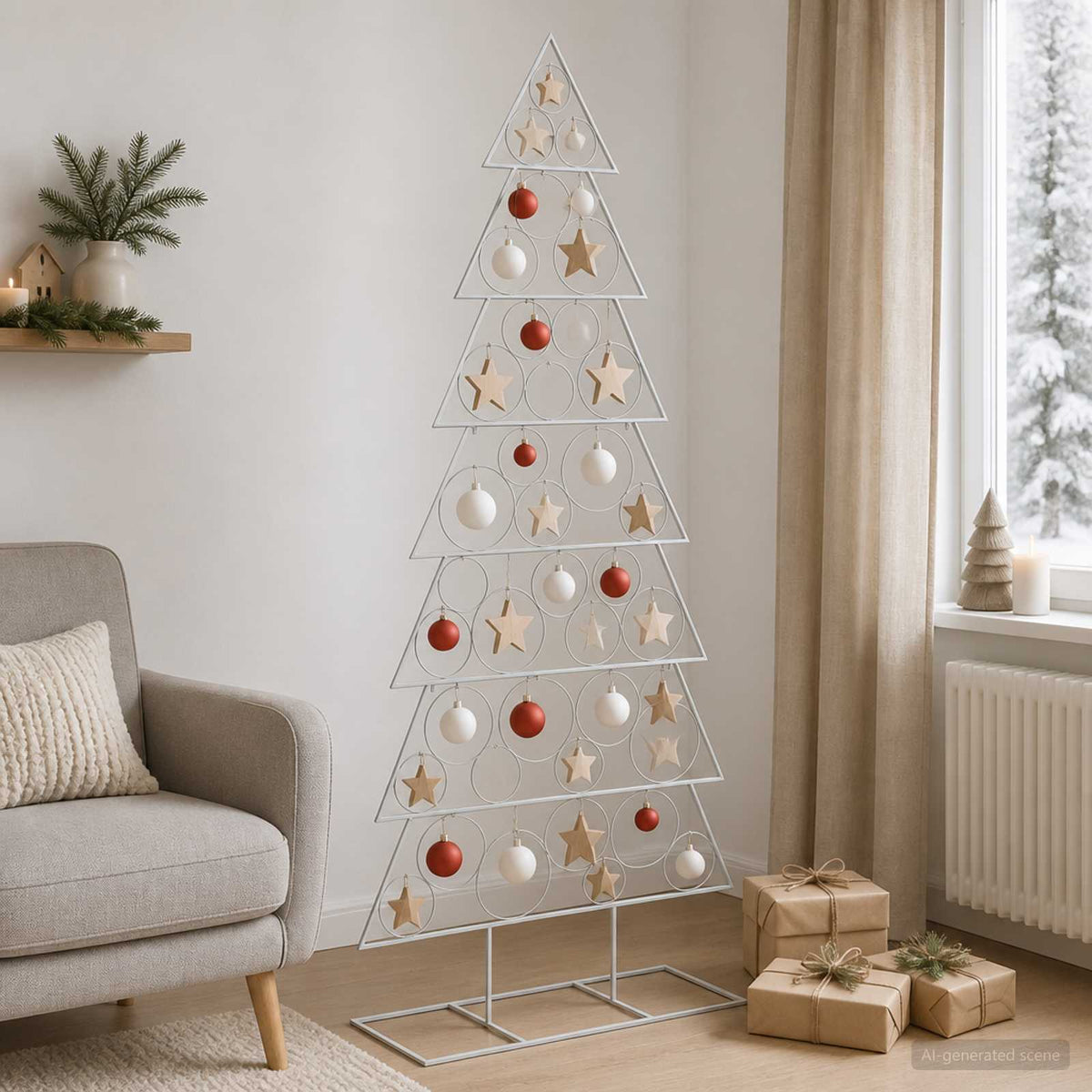 Metalen kerstboom met standaard KUOPIO 210 cm Staal Wit is nu te koop bij PeponiXL, paradijselijk wonen!