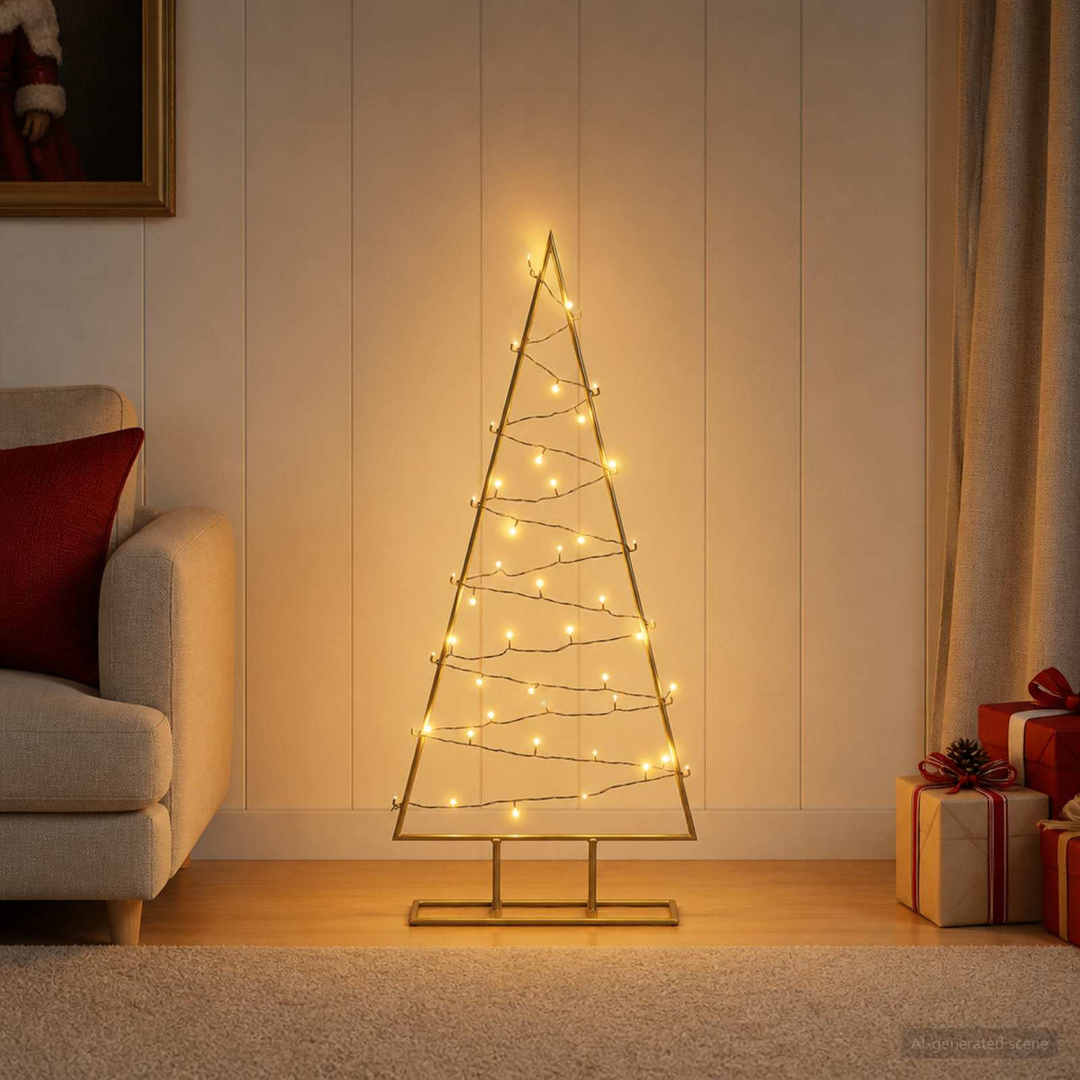 Metalen kerstboom met led KUOPIO 90 cm Warmwit Staal Goud is nu te koop bij PeponiXL, paradijselijk wonen!