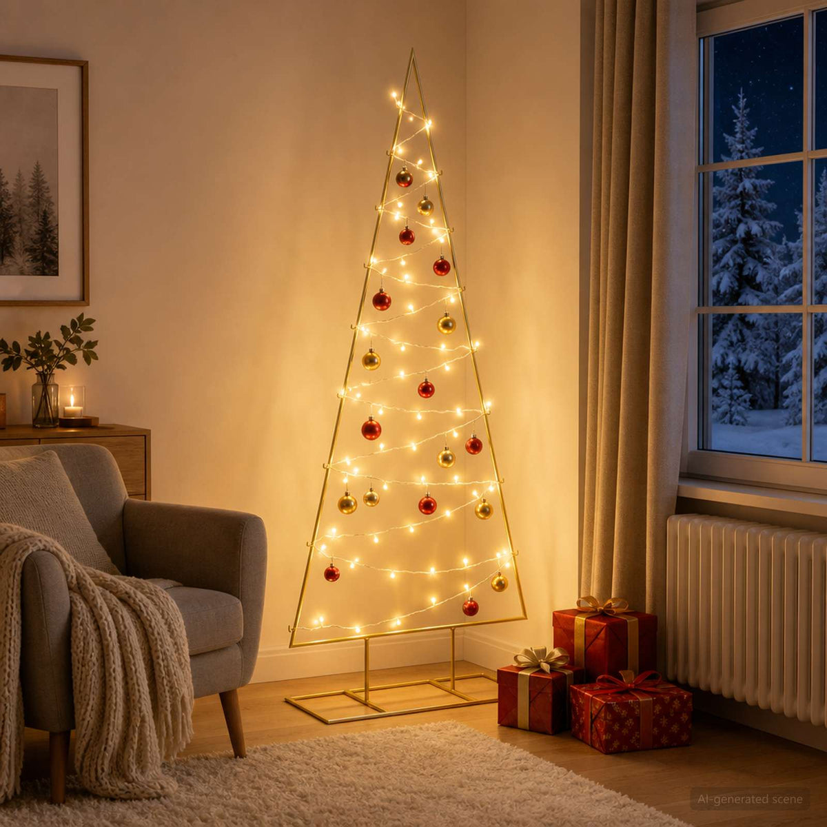 Metalen kerstboom met led KUOPIO 150 cm Warmwit Staal Goud is nu te koop bij PeponiXL, paradijselijk wonen!