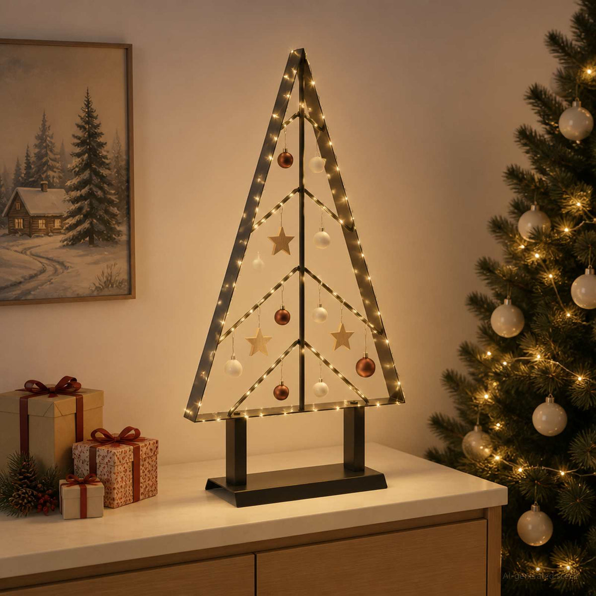 Metalen kerstboom met standaard KUOPIO 60 cm Staal Zwart is nu te koop bij PeponiXL, paradijselijk wonen!