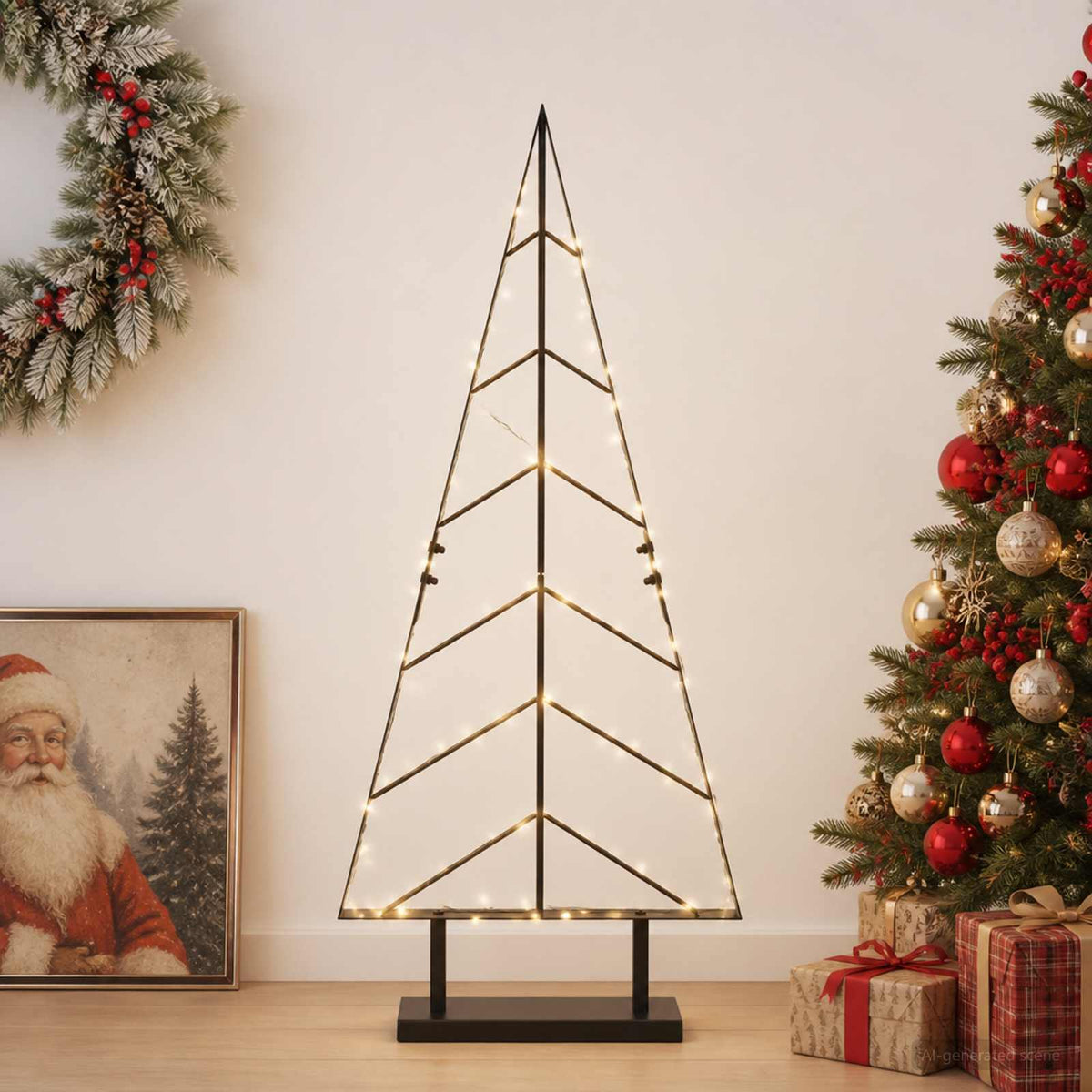 Metalen kerstboom met standaard KUOPIO 90 cm Staal Zwart is nu te koop bij PeponiXL, paradijselijk wonen!