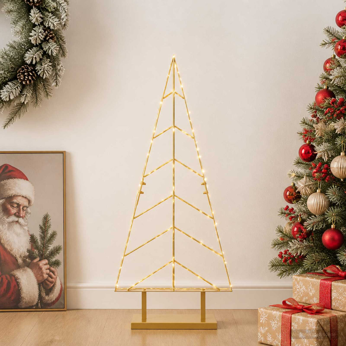 Metalen kerstboom met standaard KUOPIO 90 cm Staal Goud is nu te koop bij PeponiXL, paradijselijk wonen!