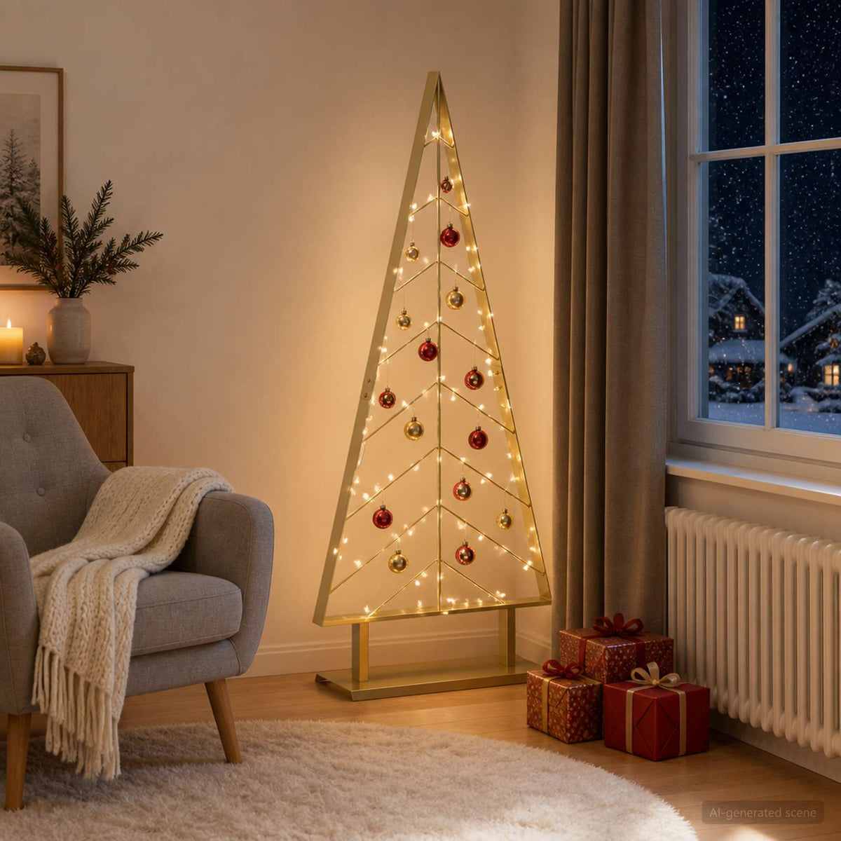 Metalen kerstboom met standaard KUOPIO 125 cm Staal Goud is nu te koop bij PeponiXL, paradijselijk wonen!