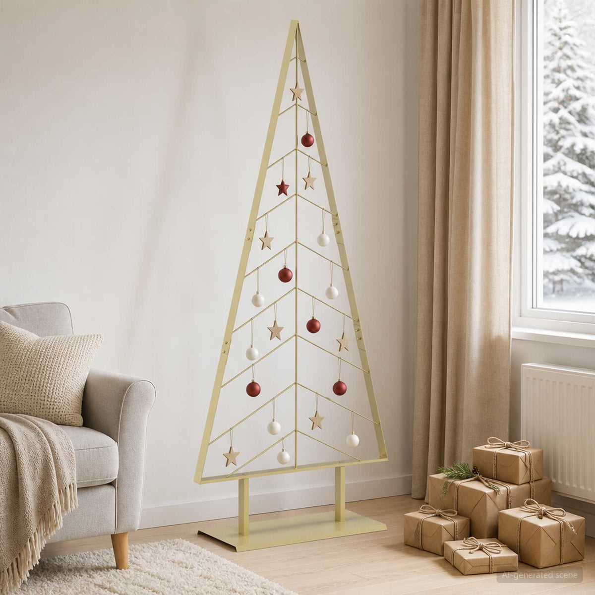 Metalen kerstboom met standaard KUOPIO 180 cm Staal Goud is nu te koop bij PeponiXL, paradijselijk wonen!