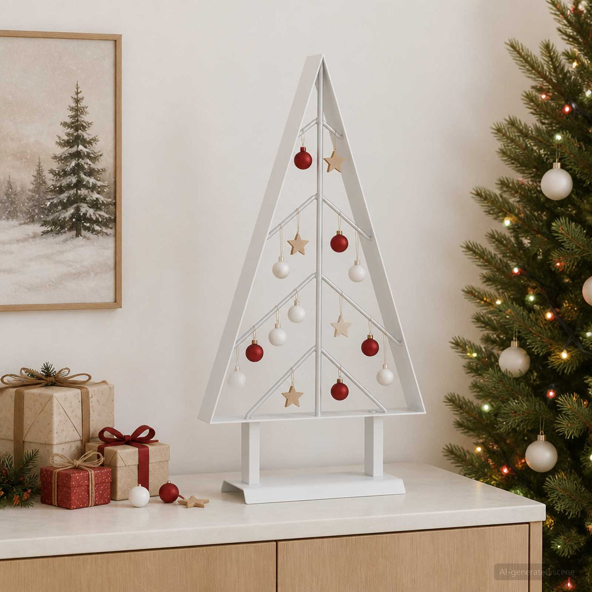 Metalen kerstboom met standaard KUOPIO 60 cm Staal Wit is nu te koop bij PeponiXL, paradijselijk wonen!