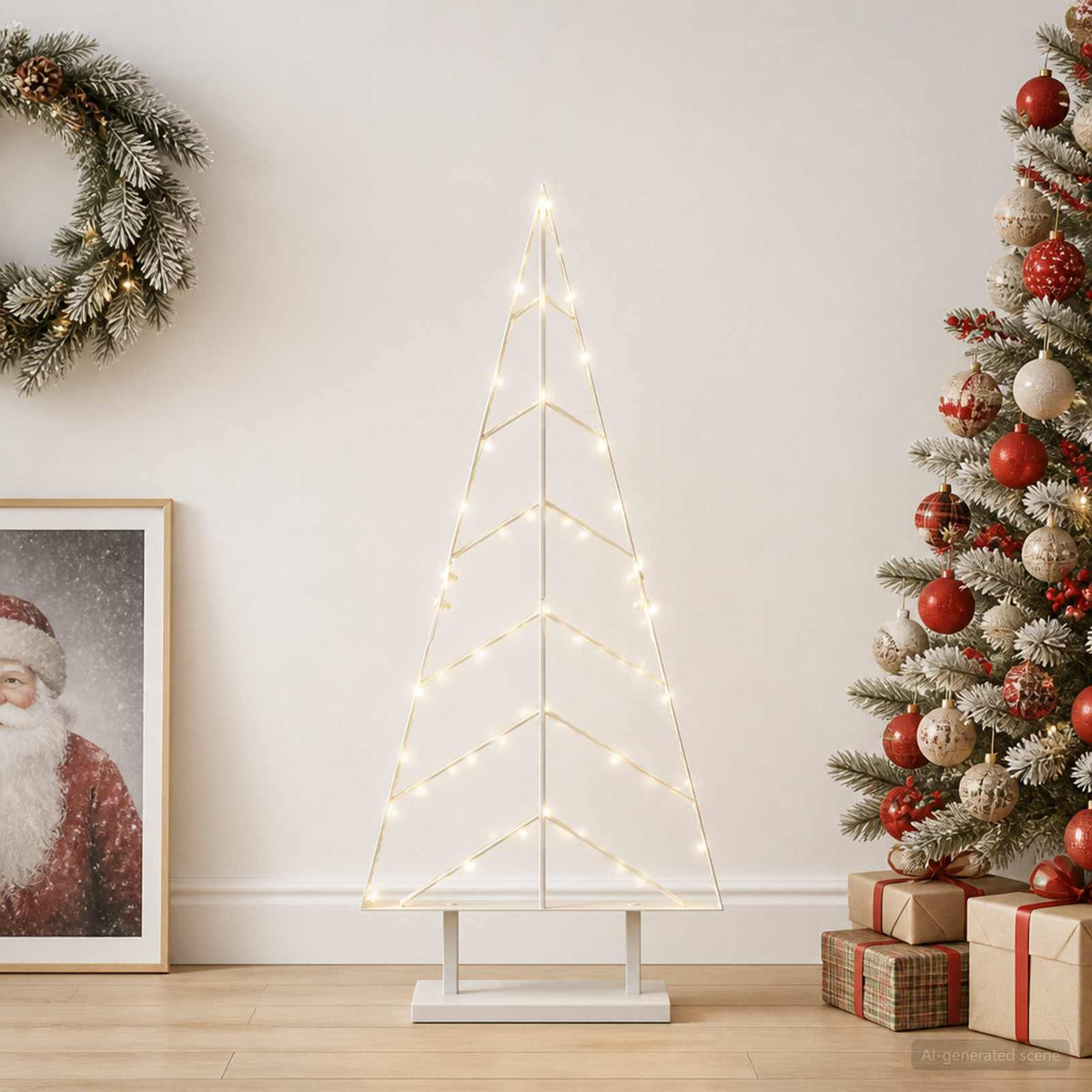 Metalen kerstboom met standaard KUOPIO 90 cm Staal Wit is nu te koop bij PeponiXL, paradijselijk wonen!