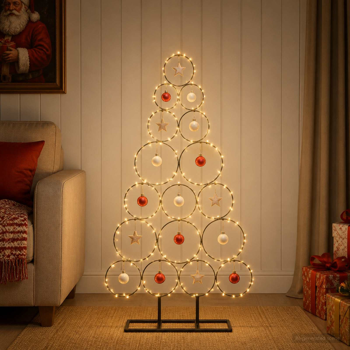 Metalen kerstboom met standaard KUOPIO 90 cm Staal Zwart is nu te koop bij PeponiXL, paradijselijk wonen!
