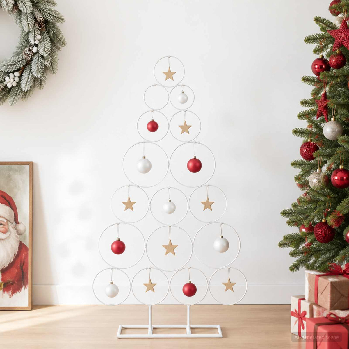 Metalen kerstboom met standaard KUOPIO 90 cm Staal Wit is nu te koop bij PeponiXL, paradijselijk wonen!