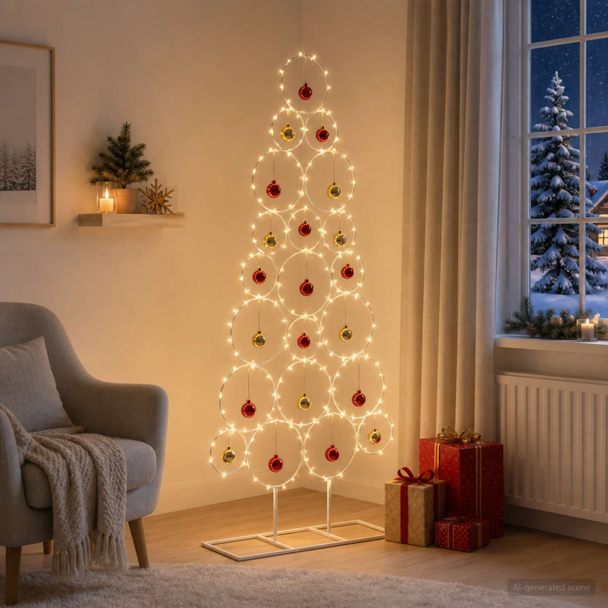 Metalen kerstboom met standaard KUOPIO 125 cm Staal Wit is nu te koop bij PeponiXL, paradijselijk wonen!