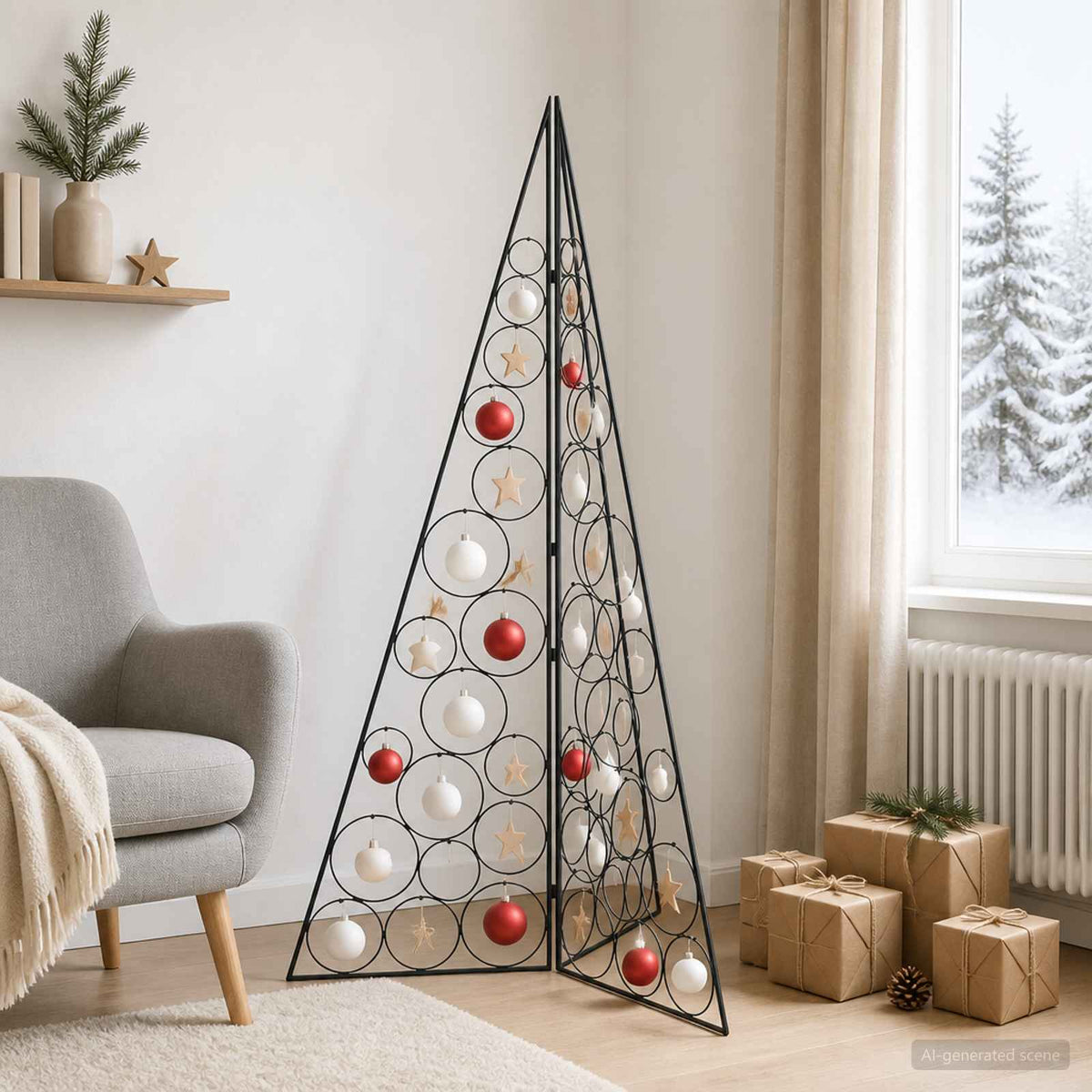 vidaXL Metalen kerstboom KUOPIO 140 cm Staal Zwart