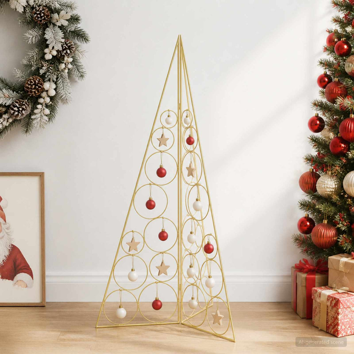 Metalen kerstboom KUOPIO 100 cm Staal Goud is nu te koop bij PeponiXL, paradijselijk wonen!