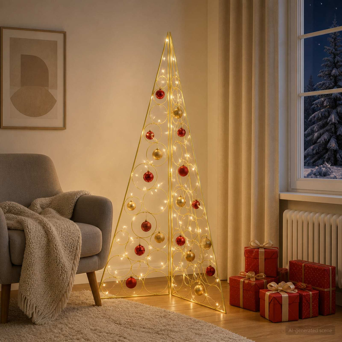 vidaXL Metalen kerstboom KUOPIO 140 cm Staal Goud