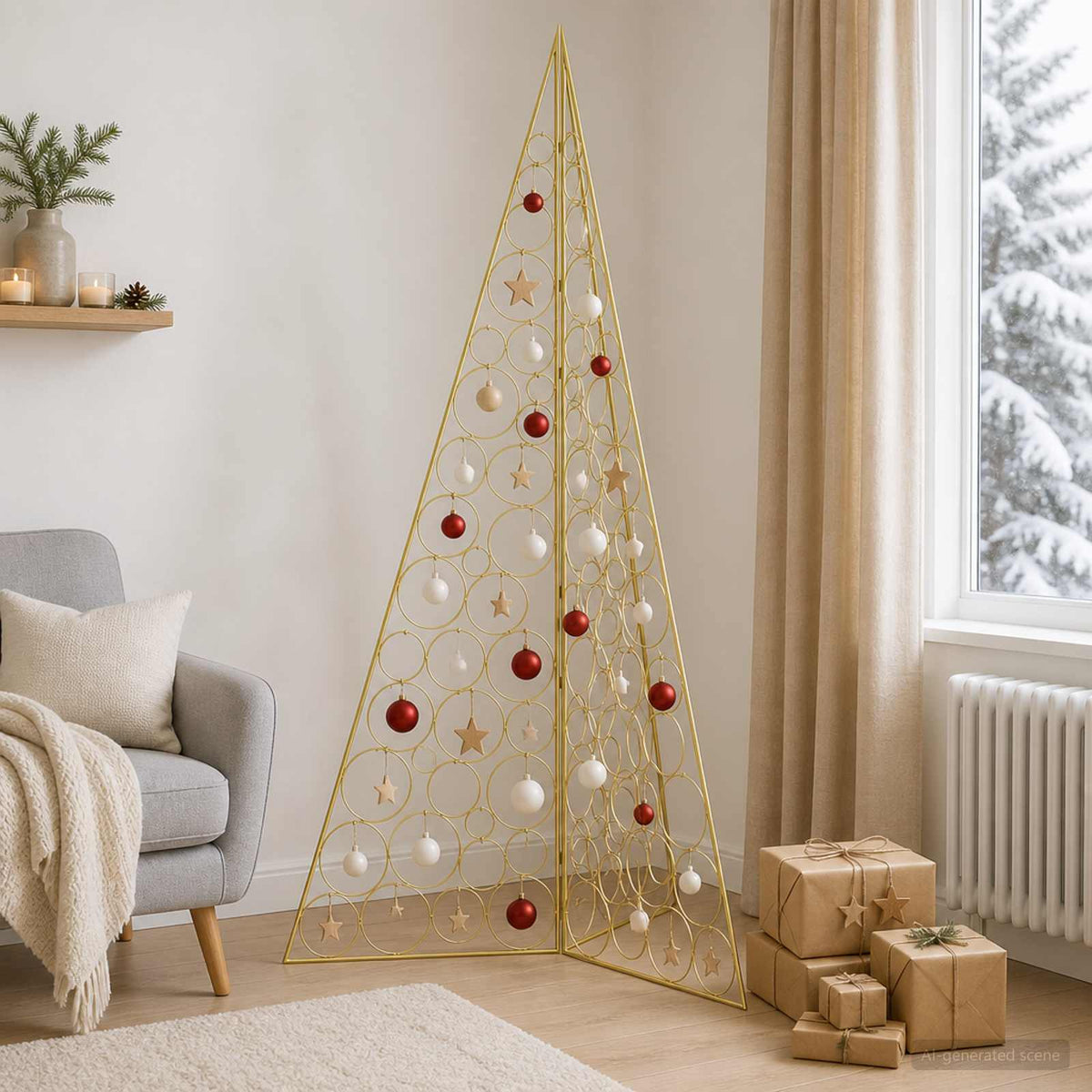 Metalen kerstboom KUOPIO 180 cm Staal Goud is nu te koop bij PeponiXL, paradijselijk wonen!