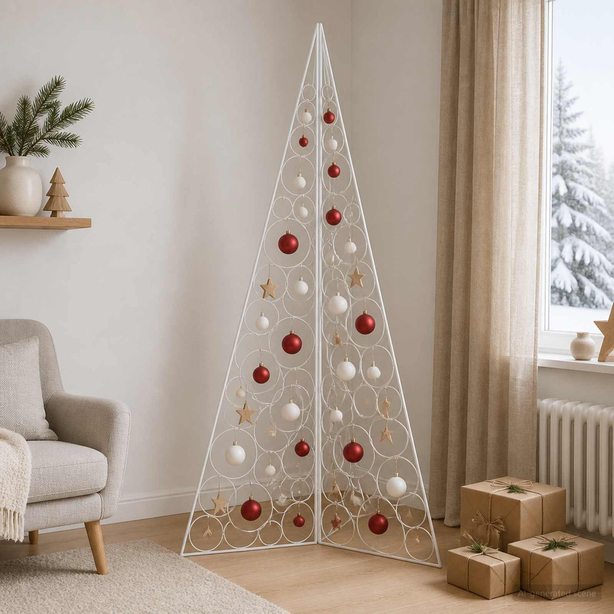 Metalen kerstboom KUOPIO 180 cm Staal Wit is nu te koop bij PeponiXL, paradijselijk wonen!