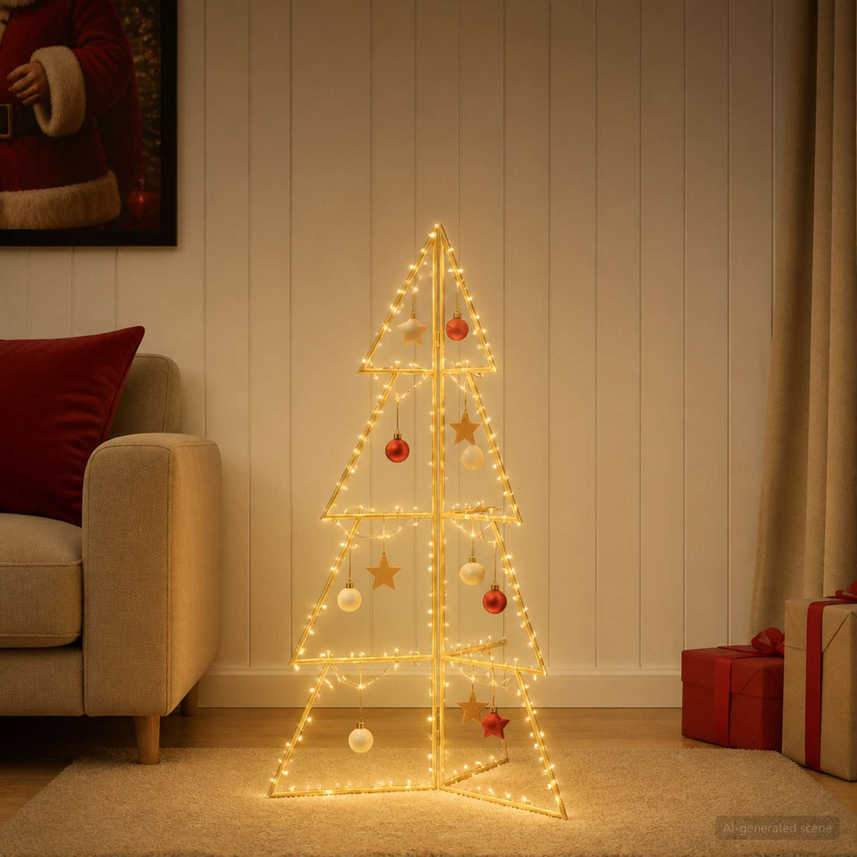 Metalen kerstboom KUOPIO 100 cm Staal Goud is nu te koop bij PeponiXL, paradijselijk wonen!