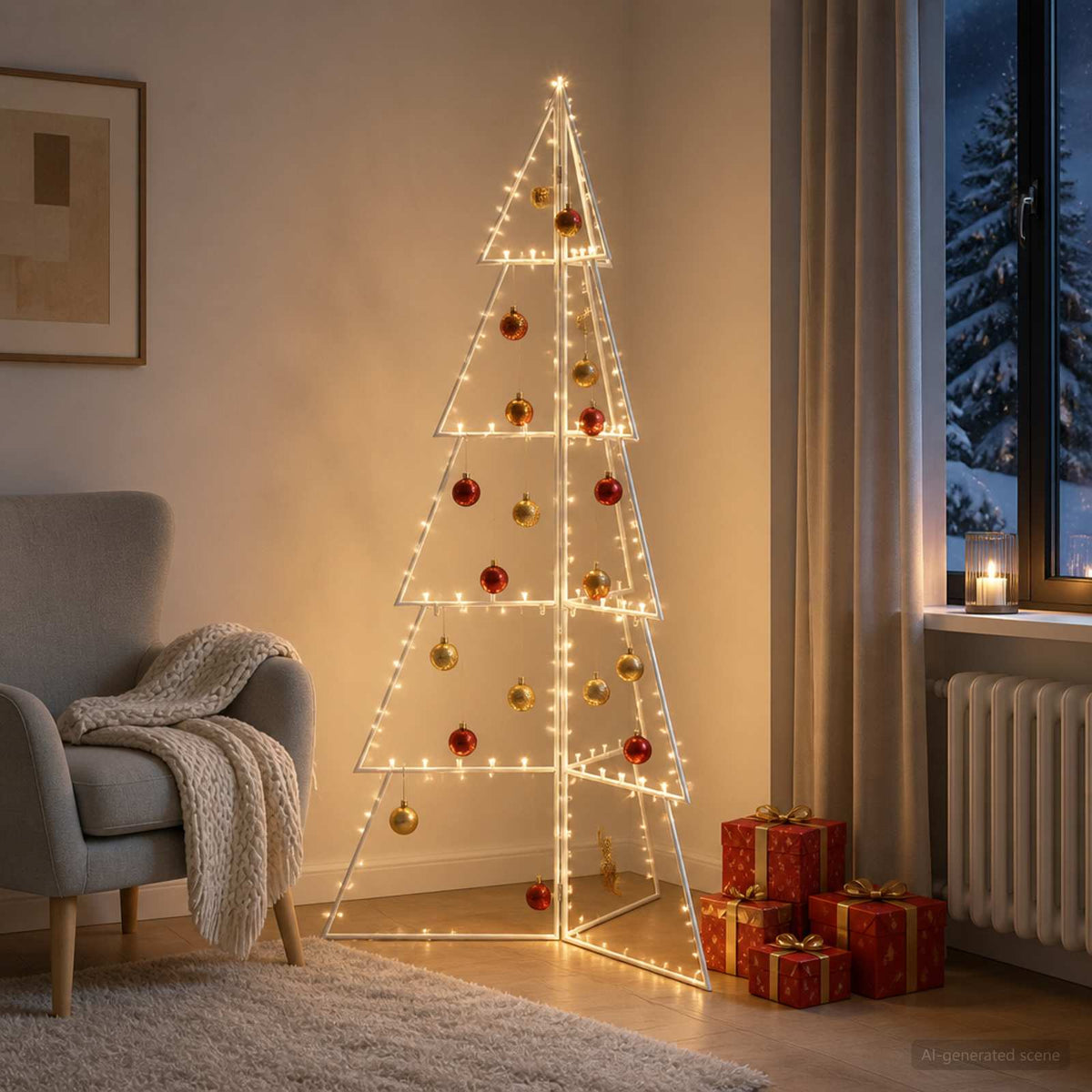 Metalen kerstboom KUOPIO 140 cm Staal Wit is nu te koop bij PeponiXL, paradijselijk wonen!