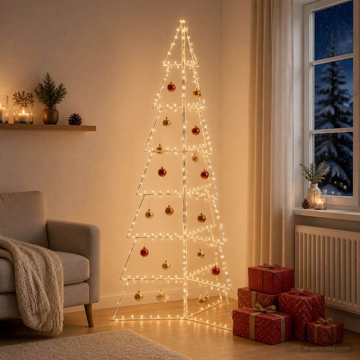 Metalen kerstboom KUOPIO 210 cm Staal Wit is nu te koop bij PeponiXL, paradijselijk wonen!