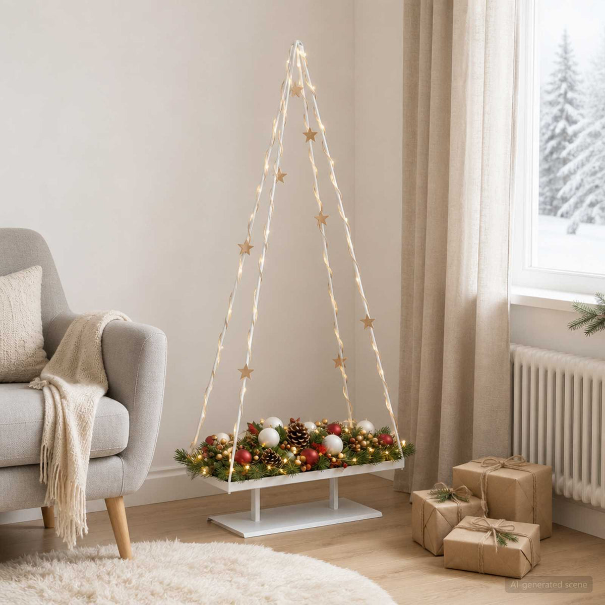 Metalen kerstboom met standaard KUOPIO 180 cm Staal Wit is nu te koop bij PeponiXL, paradijselijk wonen!