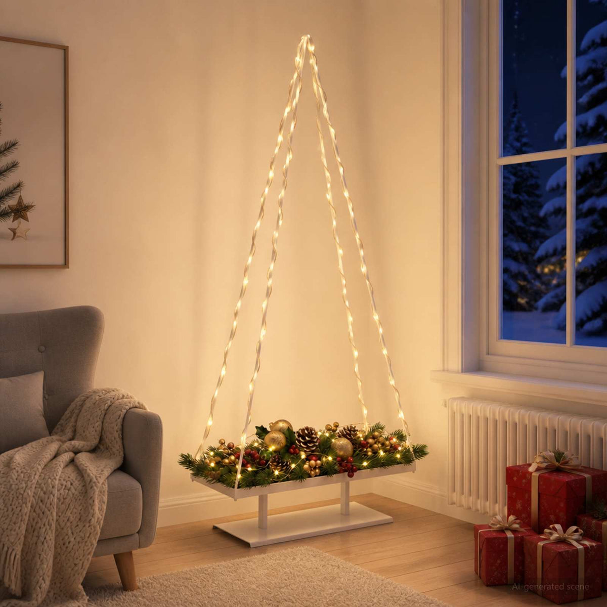 Metalen kerstboom met standaard KUOPIO 210 cm Staal Wit is nu te koop bij PeponiXL, paradijselijk wonen!