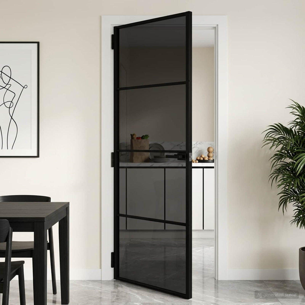 Binnendeur 76 x 201,5 cm Gelaagd Glas en Aluminium is nu te koop bij PeponiXL, paradijselijk wonen!