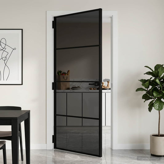vidaXL Binnendeur 102,5 x 201,5 cm Gelaagd Glas en Aluminium