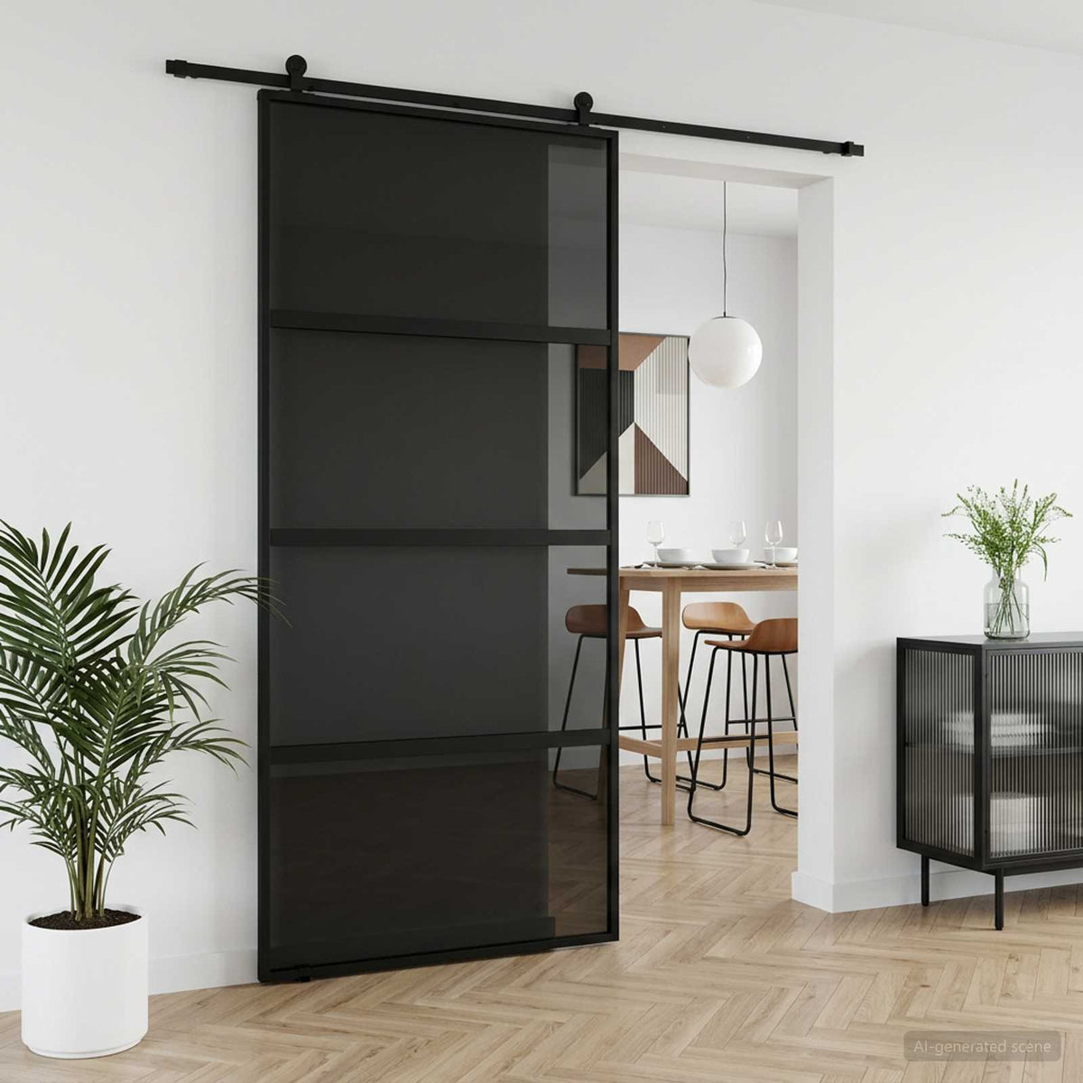 vidaXL Schuifdeur 102.5 x 205 cm Gelaagd Glas en Aluminium