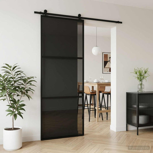 Schuifdeur 76 x 205 cm Gelaagd Glas en Aluminium is nu te koop bij PeponiXL, paradijselijk wonen!
