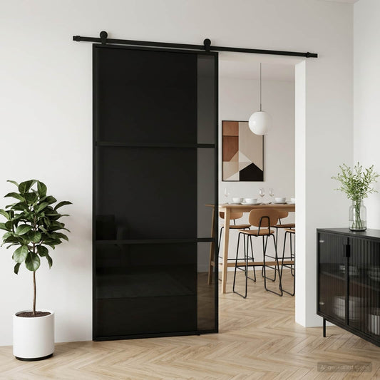 Schuifdeur 102 x 205 cm Gelaagd Glas en Aluminium is nu te koop bij PeponiXL, paradijselijk wonen!