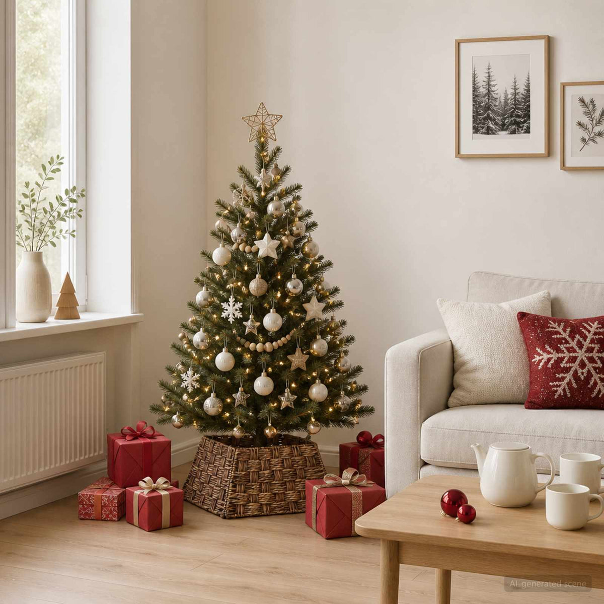 Kerstboomkraag Vierkant Bruine Was 50 x 50 x 25 cm Waterhyacint is nu te koop bij PeponiXL, paradijselijk wonen!